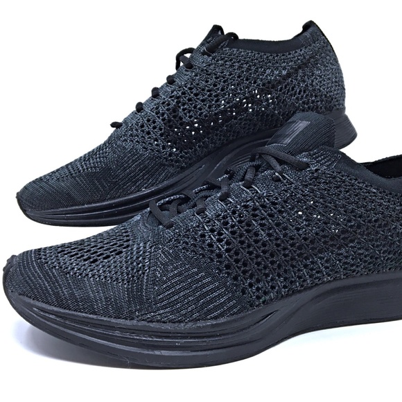 Nike Shoes - Nike Flyknit Racer Triple Black Mens/Womens New
